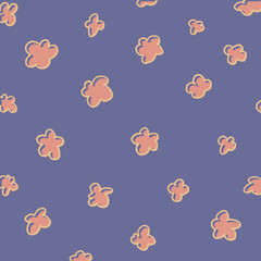 手描き風のゆるふわ花柄の背景イラスト12