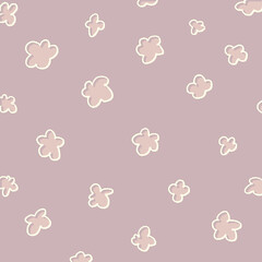 手描き風のゆるふわ花柄の背景イラスト11