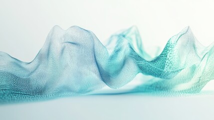 Abstract 3D chart with intricate candlestick formations and fluid trend lines, set against