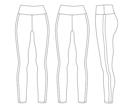 Leggings pants technical fashion  sketch template illustration.