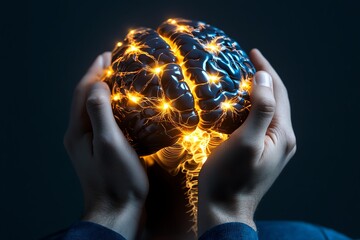 Fototapeta premium Brain communicating with the body sending signals through the nervous system to control every movement and function