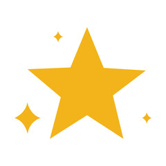 Obraz premium Yellow light burst star vector. Sharp glowing flash effect icon isolated