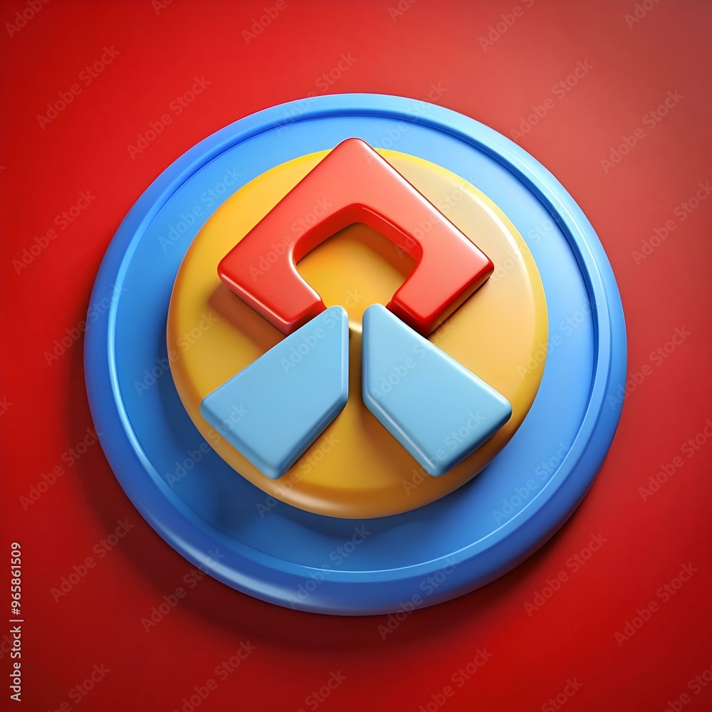 Canvas Prints abstract logo icon with a bold. modern design featuring interlocking shapes in red. yellow. and blue