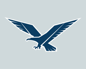 Sleek Soaring Eagle on Beige Background