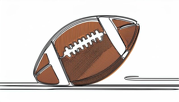recommend clip art: Single continuous line of American football ball