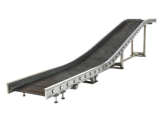 Automated conveyor belt. Isolated PNG