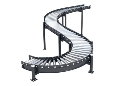 Automated conveyor belt. Isolated PNG