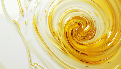 Fototapeta premium Golden Swirl Artwork with Dynamic Energy Reflecting Light and Movement