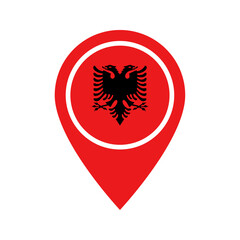 Fototapeta premium Albania flag location icon
