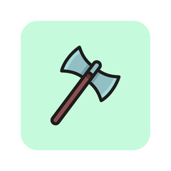 Battle axe line icon. Fighting, weapon, blade. Arms concept. Can be used for topics like battles, wars, Vikings.
