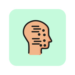 Allergy line icon. Symptom, respiratory problem, sick. Patient concept. Can be used for topics like asthma, immunology, infection