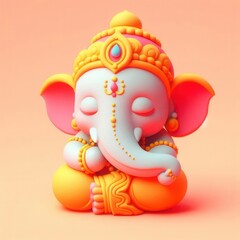 Charming 3D illustrations of Lord Ganesha in playful poses, bursting with color and joy, celebrating divine love and blessings.