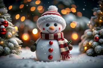 3D Cute Christmas Snowman