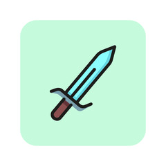 Scimitar line icon. Fighting, sword, weapon. Arms concept. Can be used for topics like battles, historical weapon, war.