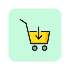 Shopping basket line icon. Market, buying, sale. Shopping concept.  Vector illustration can be used for topics like modern life, economy, shopping