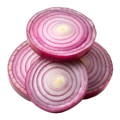 red onion slices isolated on a transparent background PNG