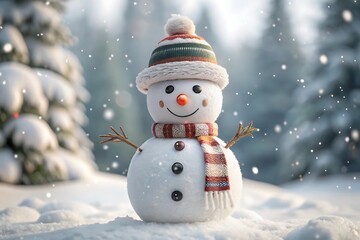3D Cute Christmas Snowman