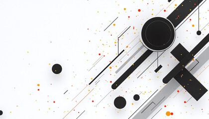Geometric Abstract Composition with a Minimalistic Approach Using Simple Lines and Shapes - Perfect for Sophisticated Branding or Digital Content