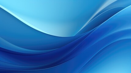 Naklejka premium A smooth gradient of blue waves creating a calming and modern abstract background.