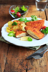 Hähnchen Cordon bleu mit Kartoffeln