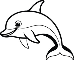 Vector Art of Dolphin Playfully Leaping
