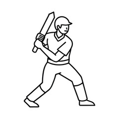 Cricket Vector Illustration - Cartoon, Clipart, and Line Art Design.eps
