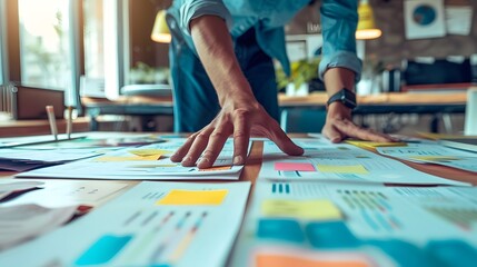 a detailed blueprint or roadmap illustrating the strategic planning and development process for achieving business objectives through content, featuring audience research, content creation, and distri