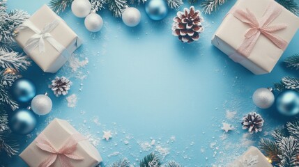 Abstract background of christmas element have space for overlay text - generate AI