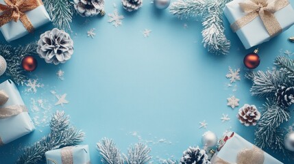 Abstract background of christmas element have space for overlay text - generate AI