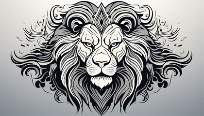 Fototapeta premium lion head illustration. lion head vector. lion head tattoo