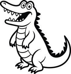 Cheerful Crocodile Smiling Vector Illustration Fun
