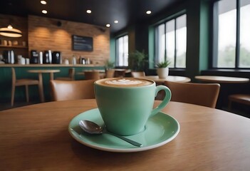 Latte Art in a Cozy Café Atmosphere
