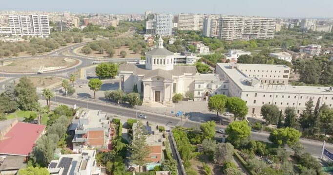 Aerial view of the Basilica Sanctuary of Santa Fara in Bari, Puglia, Italy.
