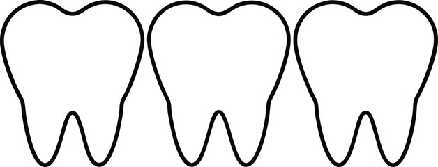 Elegant Line Art Tooth Icon Vector Illustration for Dental Design
