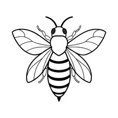 Bee Vector Illustration - Cartoon, Clipart, and Line Art Design.eps