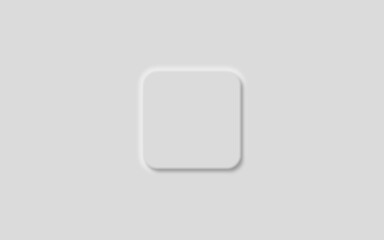 Square soft ui button with round corners. Modern ui/ux vector element.