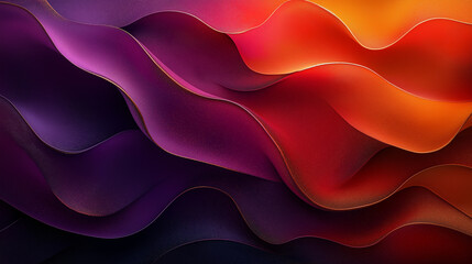 Obraz premium A colorful abstract painting with purple and orange waves
