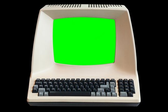 Retro computer with green screen