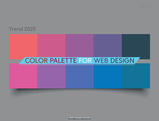 COLOR PALETTE FOR WEB DESIGN. Trendy color combinations for 2025. Vector illustration.