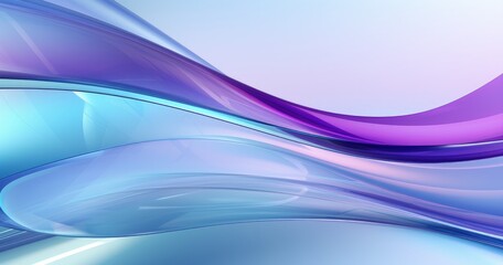 Fototapeta premium A smooth, abstract design featuring flowing waves in shades of blue and purple, ideal for backgrounds or digital graphics.