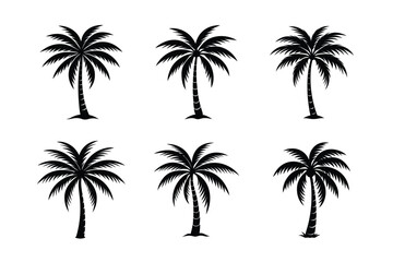 palm trees silhouettes vector 
