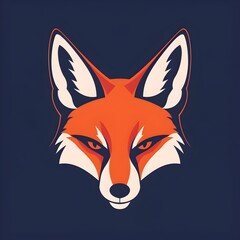 Fototapeta premium Stylized Minimalist Fox Icon Depicting Predator s Elegant Facial Features