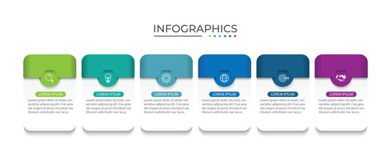 Presentation business infographic template with 6 options