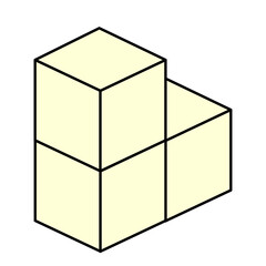 積み上げられた立方体のイラスト。積立投資イメージ素材。