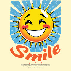 World smile day social media post banner template with smile emoji