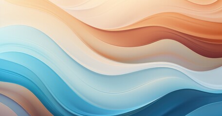 Obraz premium A smooth, abstract wave pattern featuring gradients of warm and cool colors, creating a harmonious visual flow.