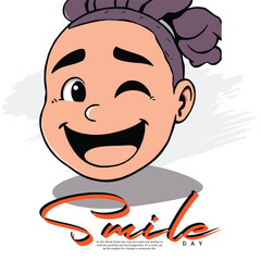 World smile day social media post banner template with smile emoji