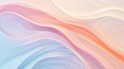 Fototapeta premium A smooth, abstract wave pattern in soft pastel colors, creating a calming and modern visual effect.