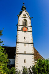 Laufenburg, Schlossberg, Kirche, St. Johann, Aussichtspunkt, Altstadt, Rhein, Rheinufer, Sommer, Schweiz