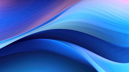 Fototapeta premium A smooth, abstract wave pattern in various shades of blue, creating a calming and modern visual effect.